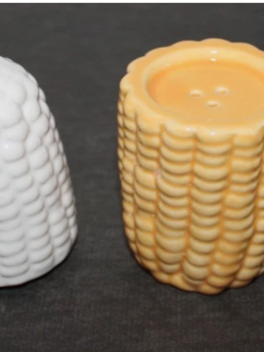 Stackable Corn Cob Salt Pepper Shaker Set Novelty S&P Cottagecore Country Decor